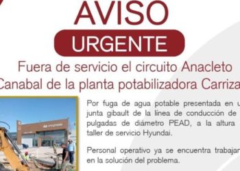 Reparan fuga de agua en circuito Anacleto Canabal de la Potabilizadora Carrizal I