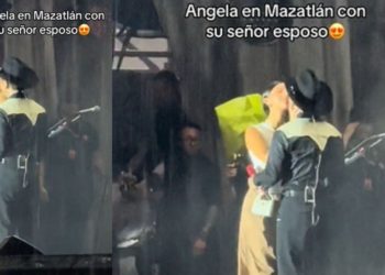 Nodal presentó a Ángela Aguilar como su esposa durante un concierto en Mazatlán