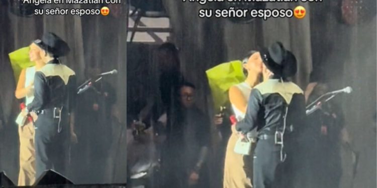 Nodal presentó a Ángela Aguilar como su esposa durante un concierto en Mazatlán