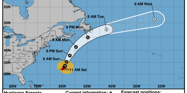 Huracán ‘Ernesto’ pierde fuerza y se debilita a tormenta tropical