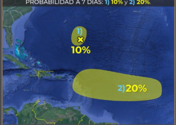 Autoridades vigilan zona de baja presión con probabilidad de desarrollo ciclónico al sureste de Bermuda