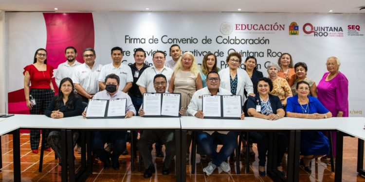 SEQ y COEPROC firman convenio para salvaguardar la integridad física de las niñas y niños de nivel preescolar en Quintana Roo