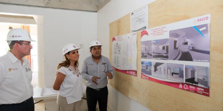 Mara Lezama supervisa el avance del 60% en la Sala de Hemodinamia de Chetumal