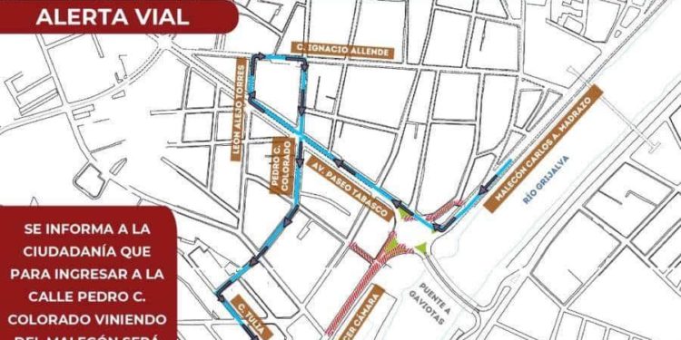 Centro restablece sentidos en calles aledañas a Paseo Tabasco