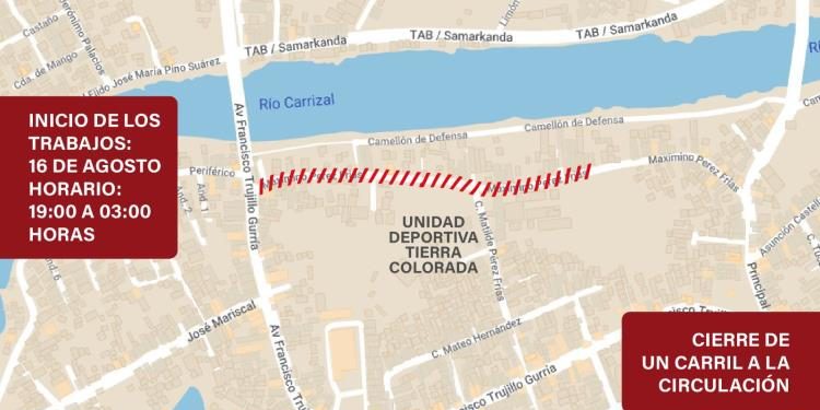 Cerrarán carril en Tierra Colorada por pavimentación