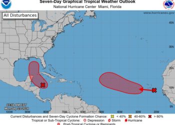 Autoridades vigilan dos zonas de baja presión en el Atlántico y el Caribe