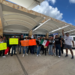 Trabajadores del PJF se manifiestan en el Aeropuerto Internacional de Cancún