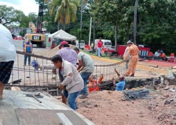 Arranca repavimentación de Ruiz Cortines tras rescate de puentes sobre Las Ilusiones