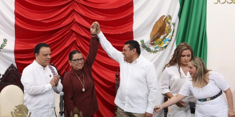Rosa Icela Rodríguez reitera respaldo de la Federación al gobernador Javier May