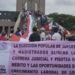Protestan trabajadores del Poder Judicial Federal durante toma de posesión de Javier May