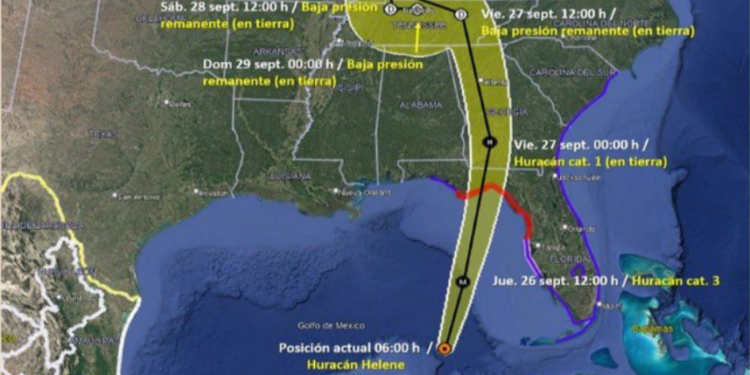 Huracán Helene se intensifica a categoría 2 cerca del norte de las costas de Quintana Roo