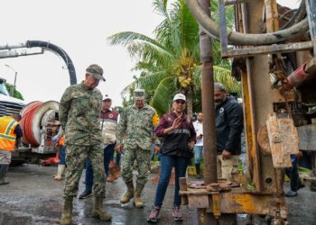 Mara Lezama recorre zonas prioritarias de Cancún y constata acciones de prevención ante cercanía de “Helene”
