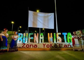 Develan letras emblemáticas en Buenavista, Zona Yokota’n, en Centro