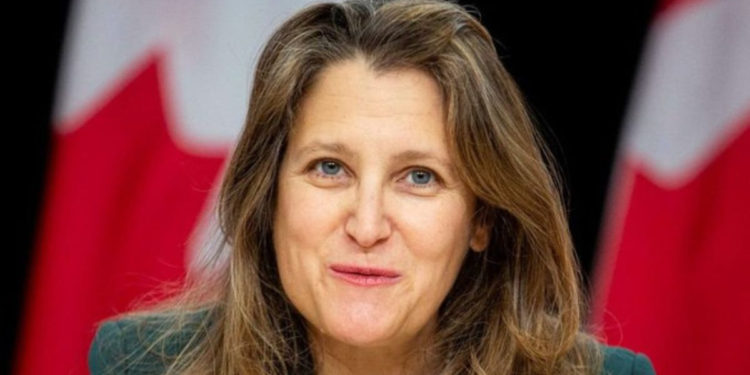 Chrystia Freeland asistirá a la toma de protesta de Claudia Sheinbaum