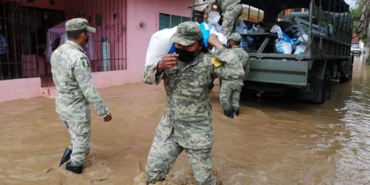 Militares en Tabasco en alerta por temporada de lluvias y frentes fríos