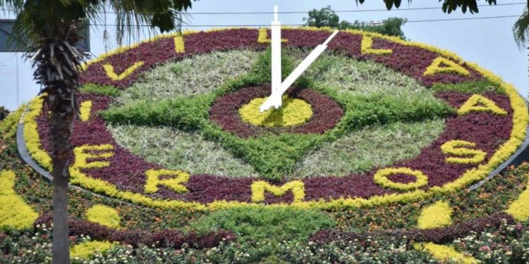 Nuevo reloj floral de Villahermosa alcanza un 90% de avance y será entregado en octubre