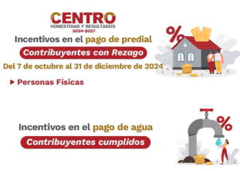 Entran en vigor incentivos en el pago de agua y predial en Centro
