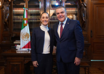 Claudia Sheimbaun se reúne con el líder del CCE, Francisco Cervantes para dialogar las próximas inversiones en el país