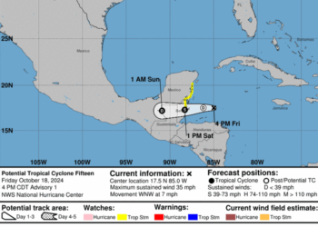 Se forma ciclón Núm 15 en el Mar Caribe