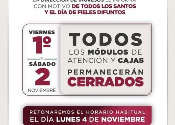 Anuncia gobierno de BJ cierre de cajas por Día de Muertos