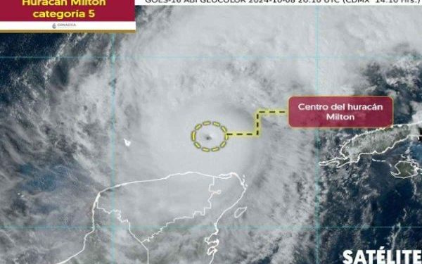Huracán Milton se fortalece a categoría 5 poniendo en peligro las costas de Florida