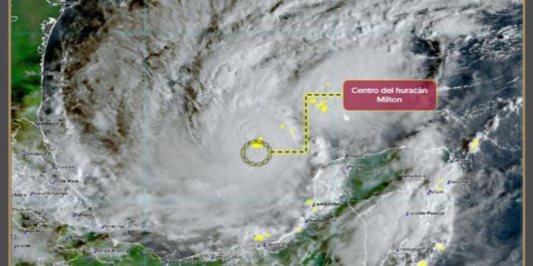 Huracán ‘Milton’ se intensifica a categoría 4 avanzado por el Golfo de México