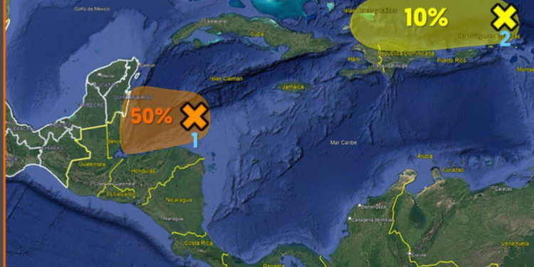 Autoridades vigilan la zona de baja presión en el occidente del Mar Caribe