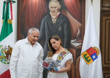 Mara Lezama recibe informe del Fiscal General, Raciel López Salazar, sobre avances en investigación y persecución de delitos para hacer justicia a las personas