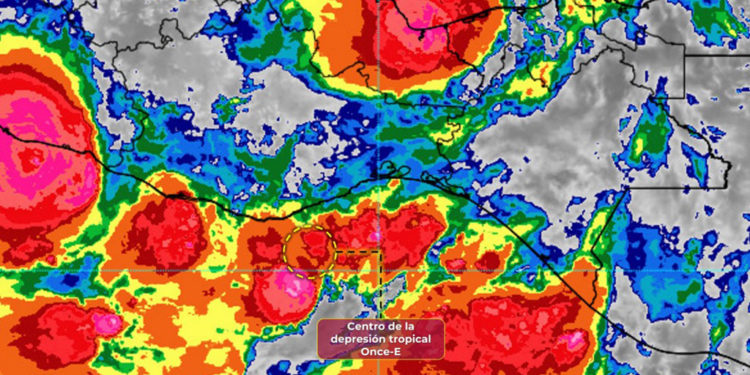 Se acerca la depresión tropical ‘Once-E‘ a las costas de Oaxaca y Chiapas