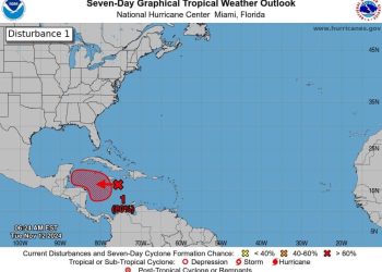 Zona de baja presión aumenta a 80% su probabilidad de desarrollo ciclónico en el Mar Caribe