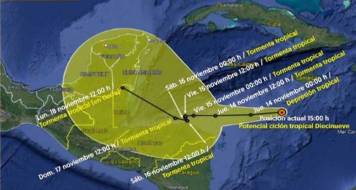 Se forma ciclón tropical 19 en el Mar Caribe