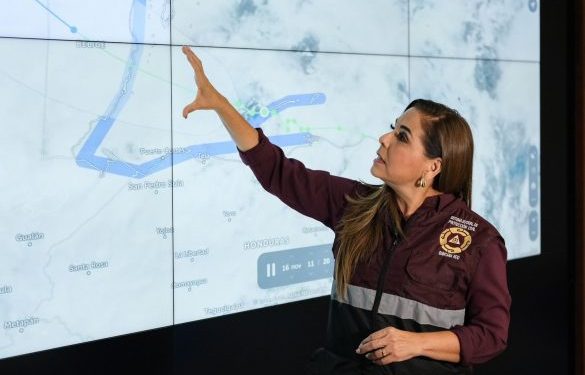 Informa Mara Lezama a la ciudadanía sobre situación actual de la tormenta tropical “Sara”