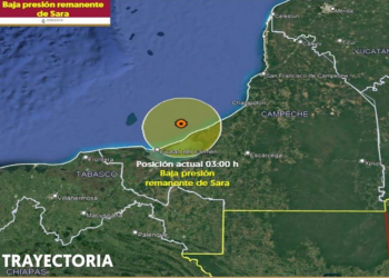 Tormenta tropical ‘Sara’ se debilita a sonar de baja presión en el Golfo de México