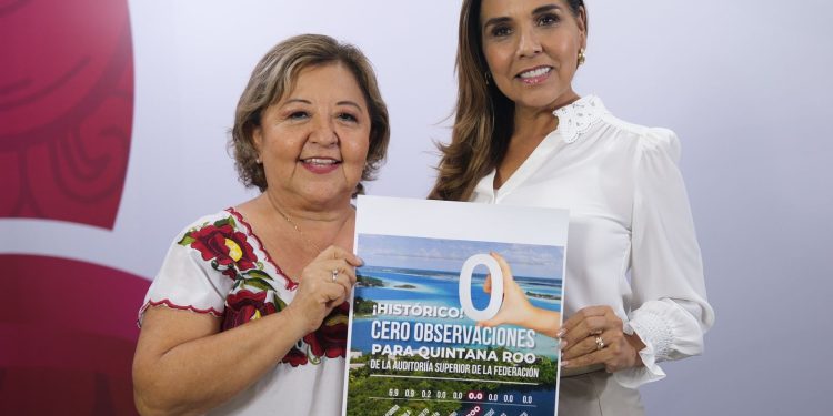 Por primera vez en Quintana Roo, la Auditoría Superior de la Federación tiene cero observaciones en el manejo de los recursos federales: Mara Lezama