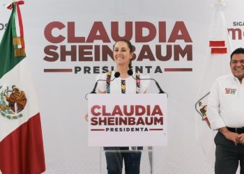 May defiende estrategia de seguridad y agradece apoyo de Sheinbaum