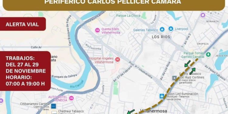 Inician labores de bacheo en bulevar Ruiz Cortines en Villahermosa