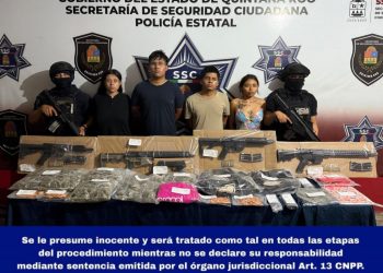 Capturan a cuatro personas con armas de fuego y explosivos en Cancún