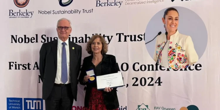 Otorgan premio por sustentabilidad Nobel a Claudia Sheinbaum