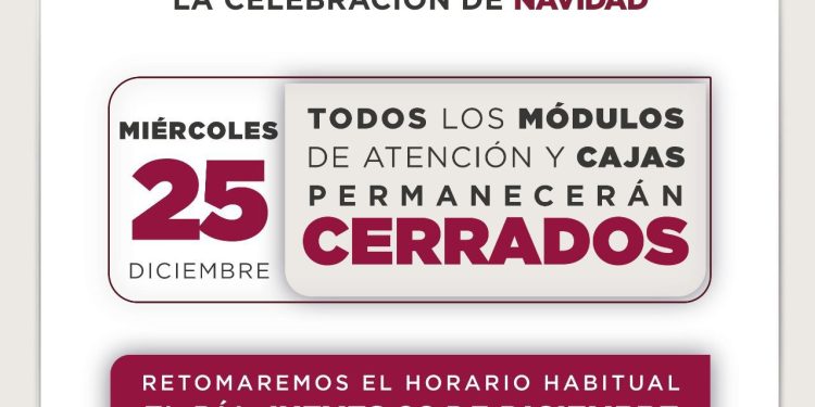 Cerrará gobierno de BJ cajas y módulos este 25 de Diciembre