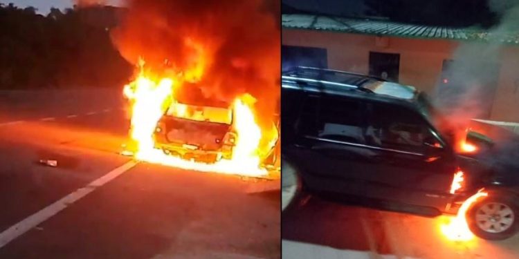 Con quema de vehículos, incendios de negocios y manta amenazante inicia este jueves en Centro y Nacajuca