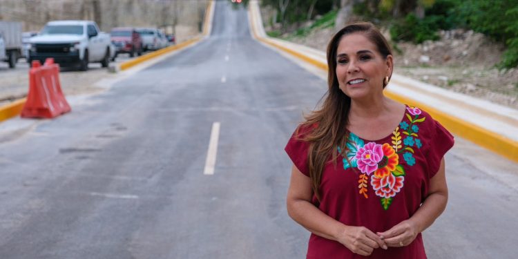 Inaugura Mara Lezama camino de acceso a unidad deportiva Luis Donaldo Colosio, en Benito Juárez