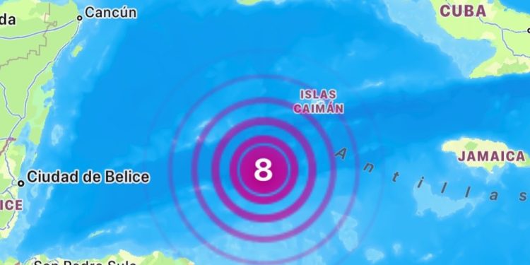 Registran sismo de 8.0 magnitud en el mar Caribe cerca de las Islas Caimán