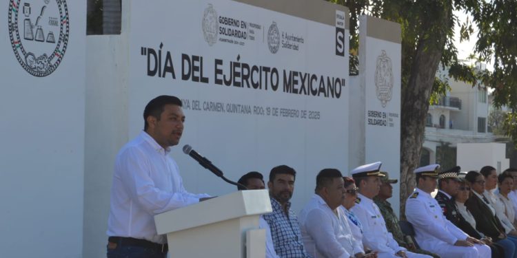 Conmemoran en Solidaridad el “Día del Ejército Mexicano”