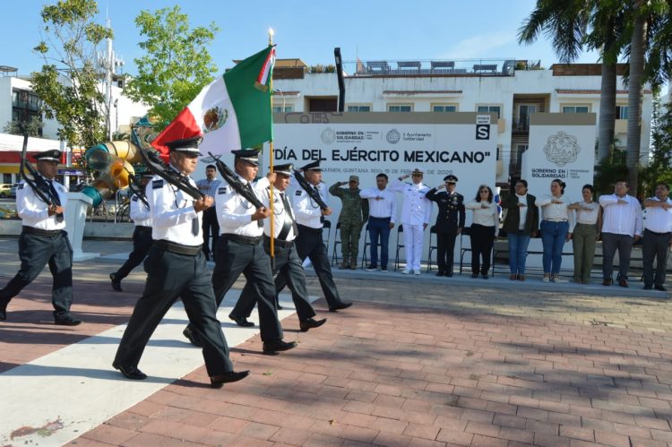 Conmemoran en Solidaridad el “Día del Ejército Mexicano”