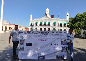 Contratistas amenazan con bloquear el malecón de Villahermosa por adeudos