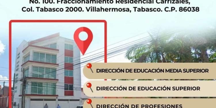 Cambian de sede la Subsecretaría de Educación Media Superior y Superior en Tabasco