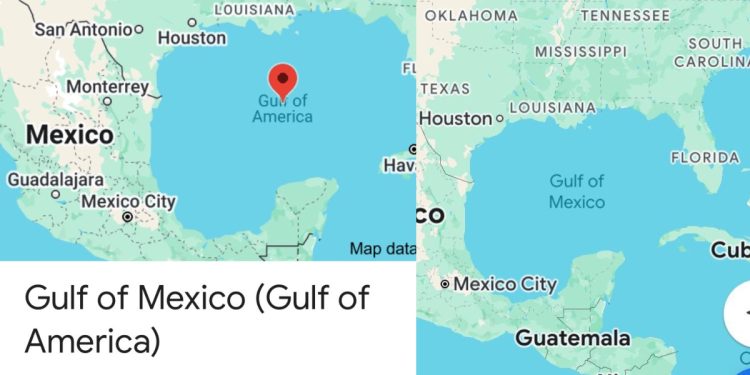 Google maps cambia el Golfo de México a Golfo de América