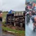 Vuelca tráiler cargado de leche y termina rapiñado en la Coatzacoalcos-La Venta
