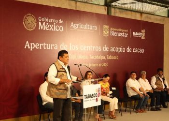 Gobernador de Tabasco inaugura Centros de Acopio de Cacao y llama a consumir local