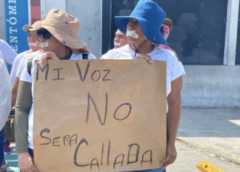 Protesta de ex policías en Campeche